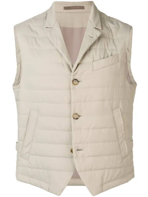 Eleventy padded fitted gilet Neutrals 979SP0205SPO27002