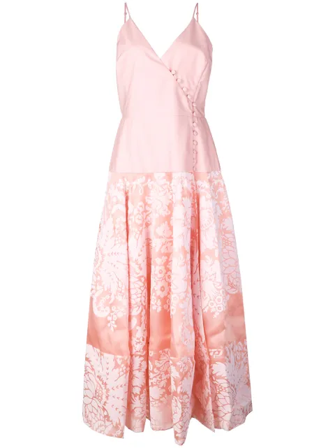 Rosie Assoulin damask wrap front midi dress Pink 191D01WC136