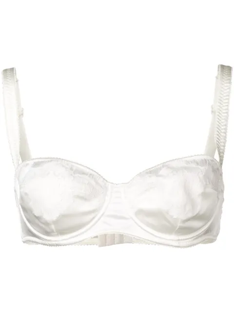 Dolce & Gabbana lace-detail satin balconette bra White O1A14TFUAD8