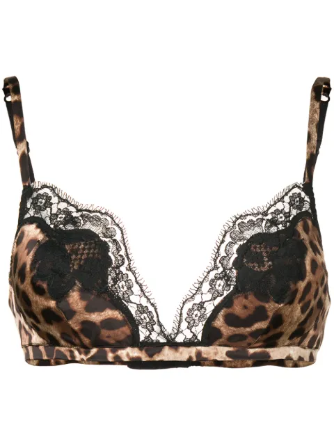 Dolce & Gabbana leopard print bra Brown O1A01TFSAXY