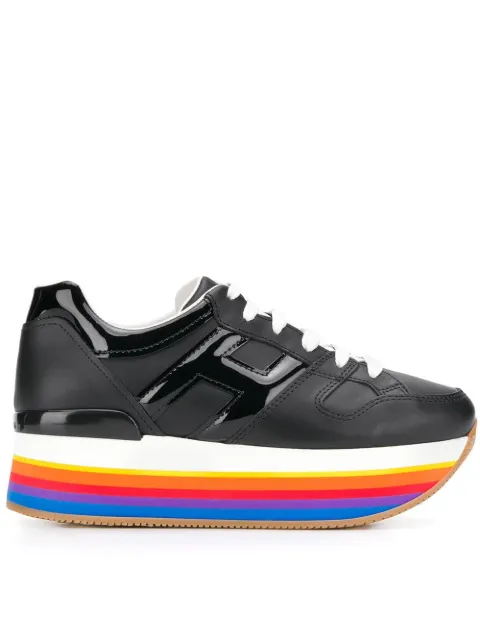 Hogan rainbow platform sole sneakers Black HXW4210T548I6SB999