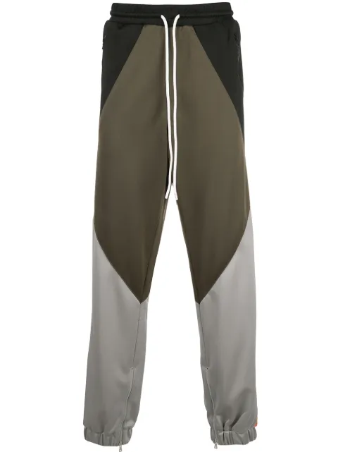 God's Masterful Children colour block track trousers Green GMC02AIB08