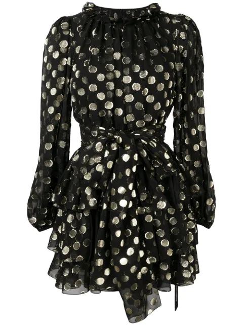 Dolce & Gabbana polka-dot tiered dress Black F6C1XTHJMBI