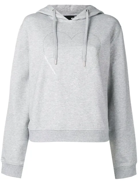 Love Moschino logo heart print hoodie Grey W633603E2004