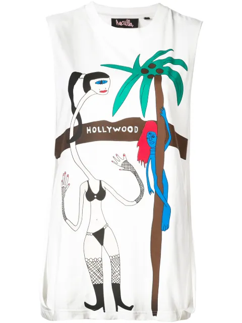 Haculla printed tank top White HAW02AIT14