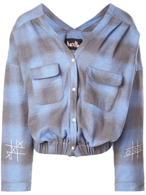 Haculla plaid blouse Blue HAW02AIW06