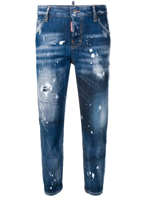 DSQUARED2 bleached effect cropped jeans Blue S72LB0200S30342