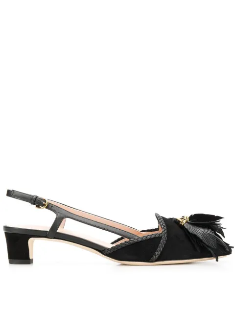Tod's 40mm leaf-charm pumps Black XXW36B0AS90D8W