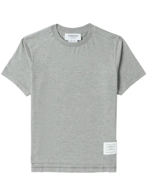Thom Browne logo-patch short-sleeve T-shirt Grey FJS036A05398