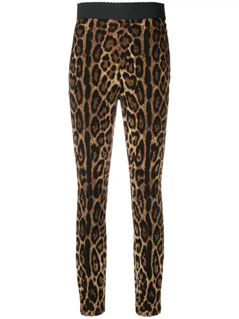Dolce & Gabbana leopard-print cady leggings Black FTANETFSRKI