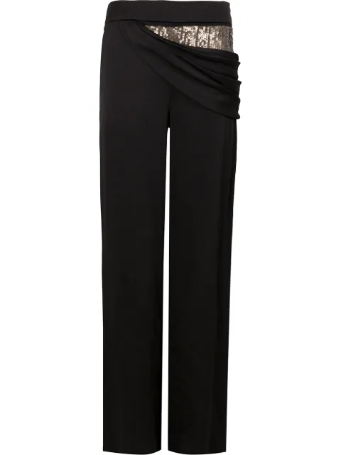 Monse sequin side drape trousers Black MR19E0711EMB