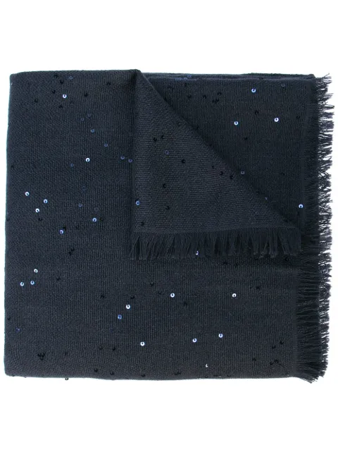 Brunello Cucinelli sequin embellished scarf Blue MSC915029C7186