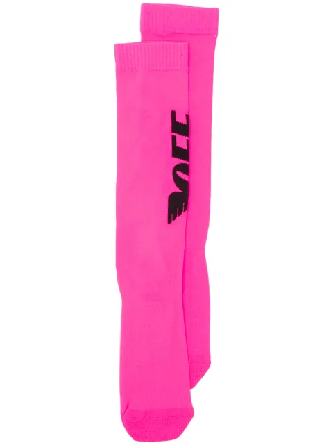 Off-White logo knit socks Pink OWRA003R199710712810