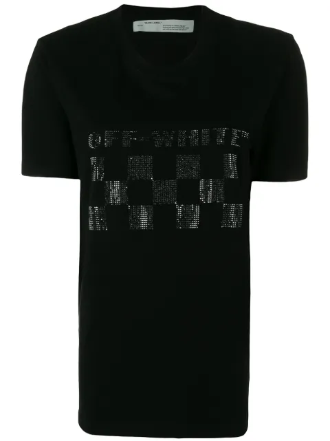 Off-White embellished logo print T-shirt Black OWAA049R19B070501001