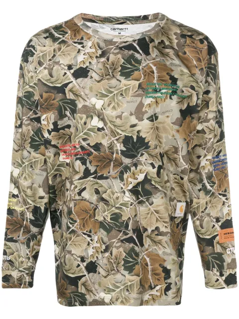 Heron Preston Heron Preston x Carhartt WIP leaf print top Green HMAB005F187210578888