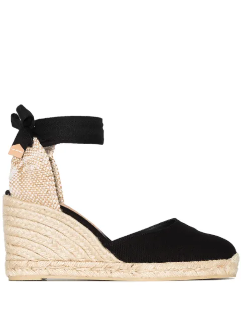 Castañer Carina 80mm wedge sandals Black 020962