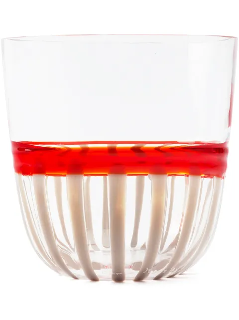 Carlo Moretti striped water glass Red 2029