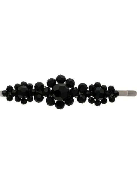 Simone Rocha black large floral bead embellished hair clip Black CLP30903JET