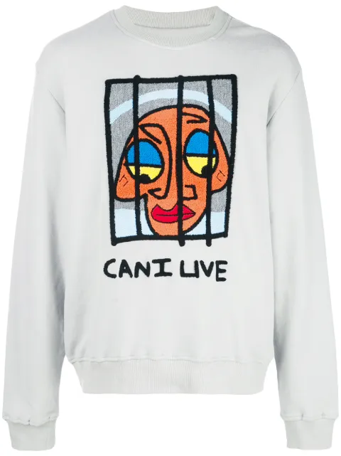 Haculla Can I Live sweatshirt Grey HA02AIK27
