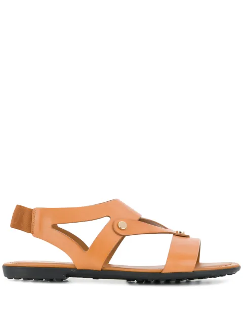 Tod's studded flat sandals Brown XXW0OV0BG10D90S002