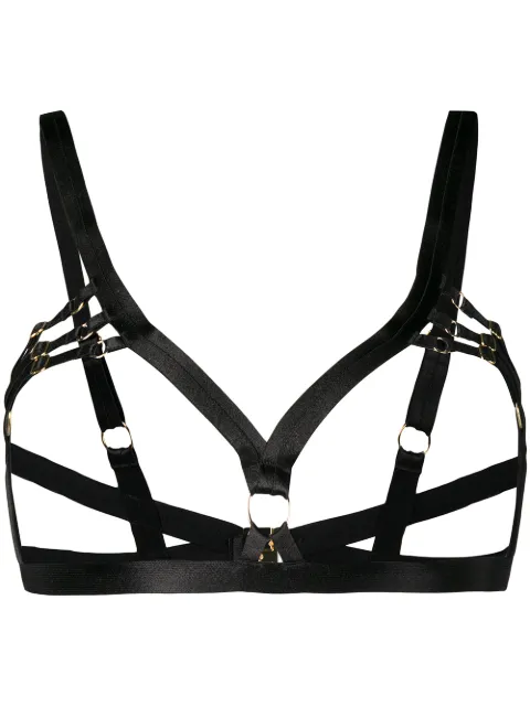 Bordelle satin open bra Black BONDAGEBELLEFRAMEBRA
