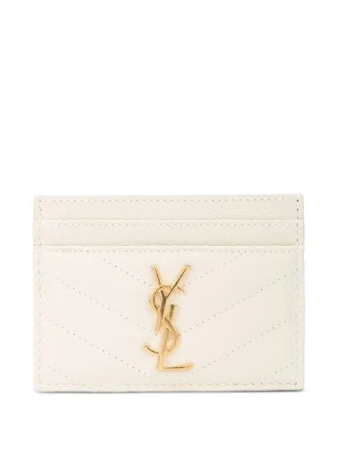 Saint Laurent Cassandre matelassé leather cardholder White 423291BOW01