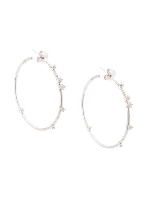 Mattia Cielo 18kt white gold embellished hoop earrings Silver LJWR083