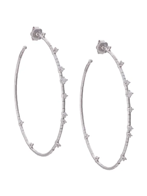 Mattia Cielo 18kt white gold diamond hoop earrings Silver LJWR084W