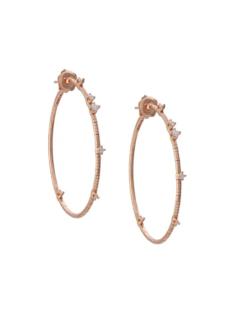 Mattia Cielo 18kt rose gold diamond hoop earrings Pink LJWR083P