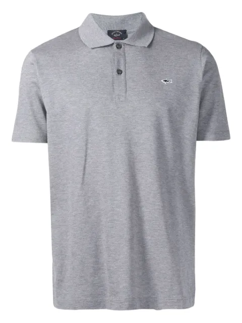 Paul & Shark embroidered-logo polo shirt Grey C0P1013