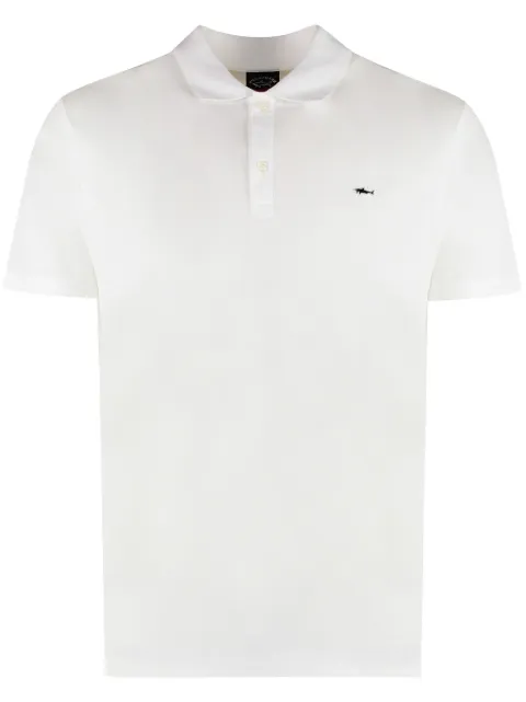 Paul & Shark logo-embroidered polo shirt White C0P1013