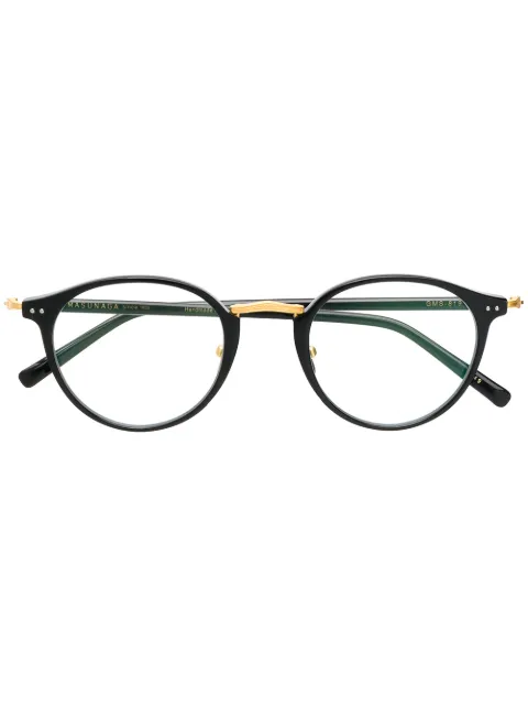 Masunaga round frame glasses Black GMS819