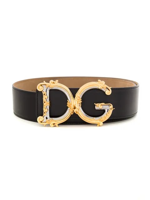 Dolce & Gabbana DG Baroque leather belt Black BE1336AZ831