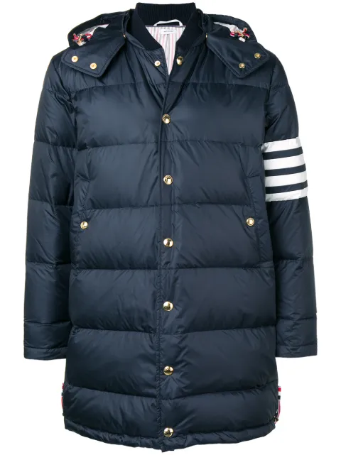 Thom Browne 4-bar Matte Nylon Coat Blue MOD041X05411