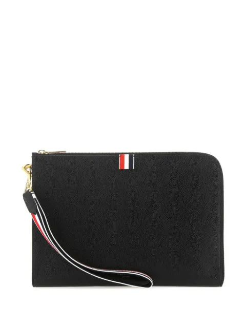 Thom Browne medium RWB-strap gusset clutch Black MAC083A00198