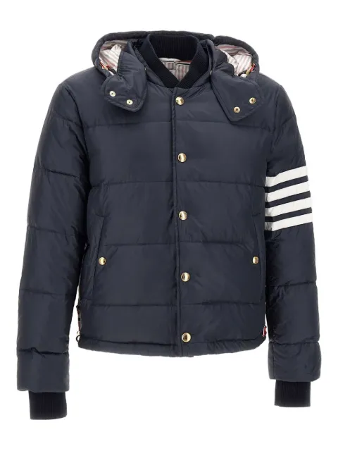 Thom Browne matte nylon 4-Bar down filled bomber Blue MJD061X05411
