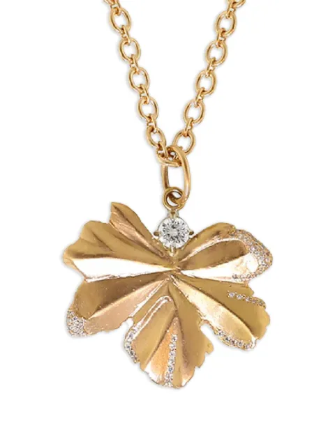 Irene Neuwirth 18k rose gold Leaf diamond necklace Pink P694DI