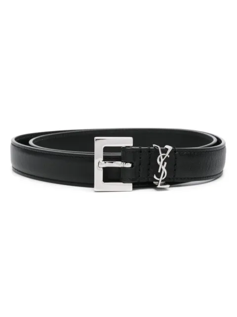 Saint Laurent Cassandre thin belt Black 554465BOO0N