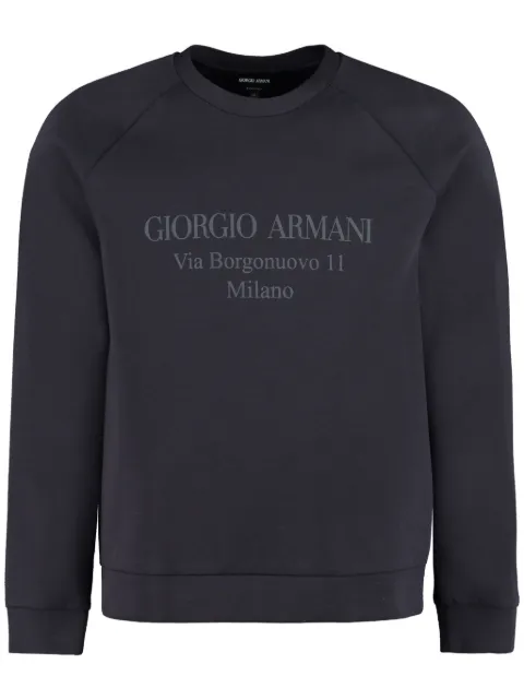Giorgio Armani logo-print cotton-blend sweatshirt Blue 3GSM81SJSXZ