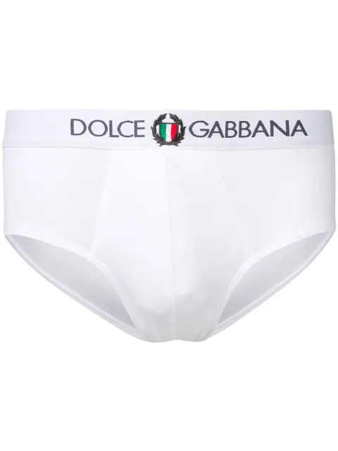 Dolce & Gabbana Brando logo-waistband briefs White N3A03JFUECG