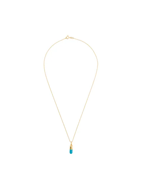 True Rocks small pill pendant necklace Gold EXCLUSIVESMALLPILLTURQUOISEANDGOLD