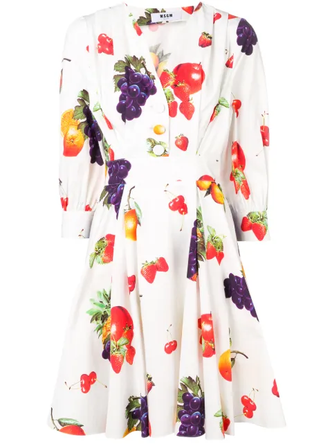 MSGM fruit print dress White 2641MDA48195158
