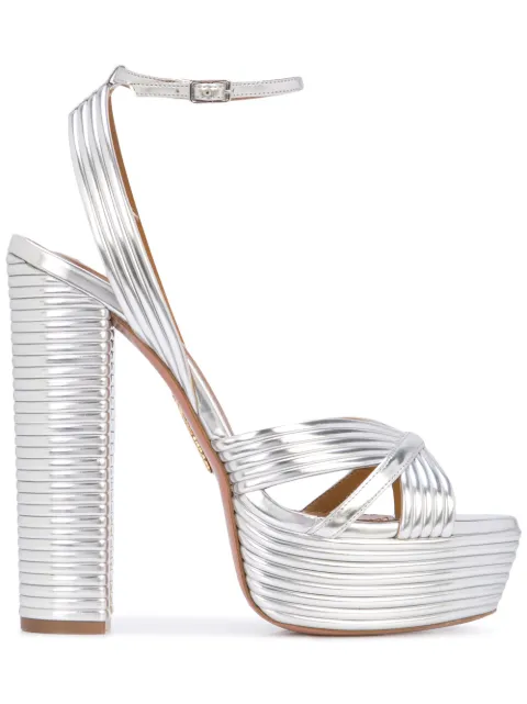 Aquazzura Sundance Plateau sandals Silver SUDHIGS0LAMCCC