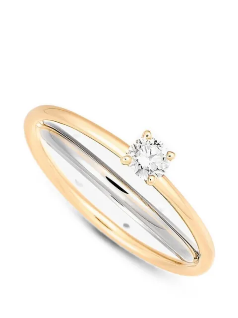 Charlotte Chesnais 18kt yellow and white gold Elipse solitaire diamond ring Gold FJBA014DIA