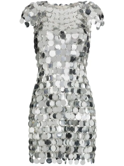 Rabanne sequin chain-disc mini dress Metallic 19EIRO014PS0133