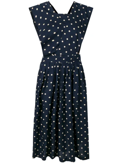 Comme Des Garçons Pre-Owned polka dot midi dress Blue CDG972