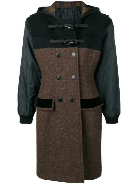 Jean Paul Gaultier Pre-Owned hooded double-breasted coat Brown JPG1982