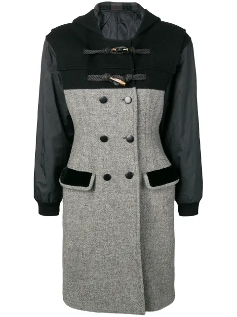 Jean Paul Gaultier Pre-Owned hooded double-breasted coat Grey JPG1983