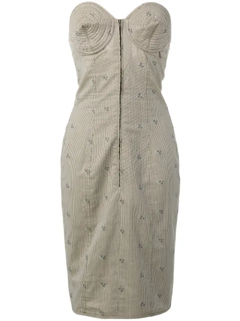 Jean Paul Gaultier Pre-Owned 1985 striped bustier dress Brown JPG1984