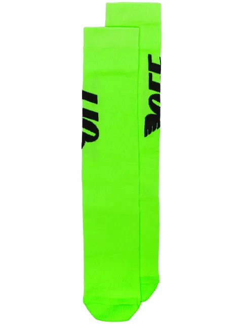 Off-White neon green wings logo socks Green OWRA003R199710714010